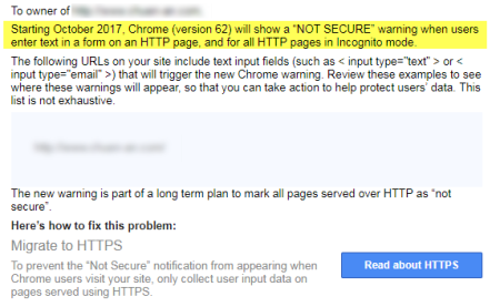 Google Chrome瀏覽器第62版將針對文字欄位都一律顯示為網站不安全