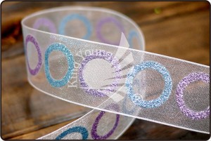 Glitter Πολλαπλών Κύκλων Κορδέλα - Glitter Multi Circles Ribbon (PR2897)