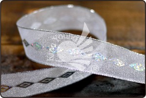 Sheer Ribbon with Diamond Sequins - Sheer Ribbon with Diamond Sequins