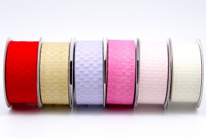 Woven Single Color Plaid Ribbon - Woven Single Color Plaid Ribbon