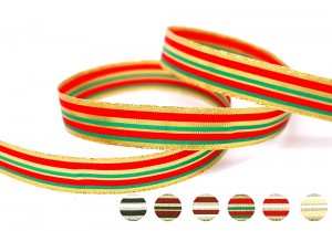Metallic & Polyester Striped Ribbon - Metallic & Polyester Striped Ribbon