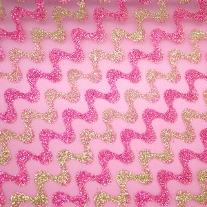 Glitter Ric Rac Organza Fabric - Glitter Waves Organza Fabric
