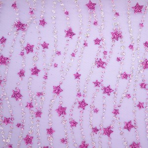 Stars & Dotted Lines Organza Fabric - Stars and Dotted Lines Organza Fabric