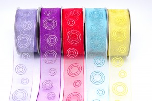 闪亮同心圆印刷织带 - 圆点印刷织带(PR1453)