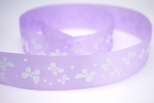 Iridescent White Butterfly Print Ribbon - Iridescent White Butterfly Print Ribbon