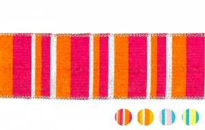 橘红相间横纹织带 - 格子织带(PF239)
