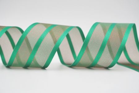 green/dark gorsgrain woven ribbon