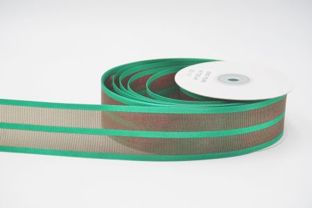 green/dark gorsgrain woven ribbon
