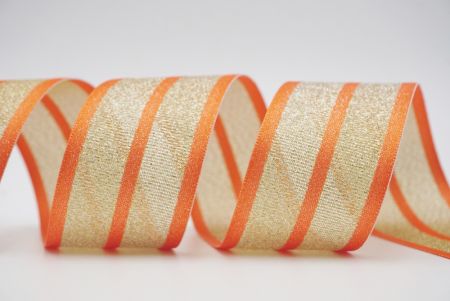 orange metallic woven grosgrain ribbon