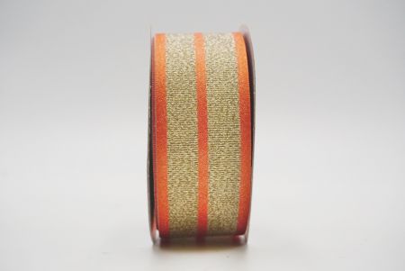 orange metallic woven grosgrain ribbon