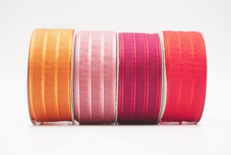 Glitter Stripes Sheer Ribbon - Metallic Stripe Sheer Ribbon