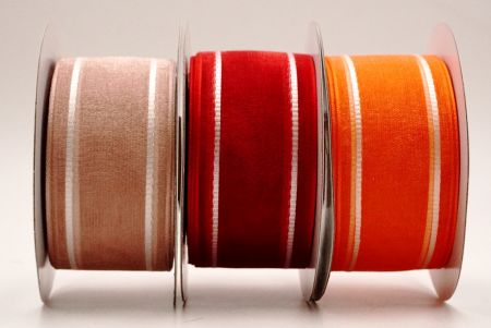 Sheer Stain Woven Ribbon - Sheer woven ribbon with stain stripe on the sides.