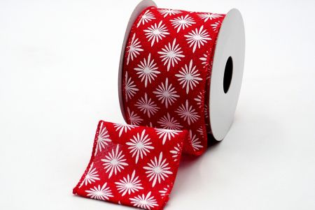 Repetitive Floral Design Ribbon_red