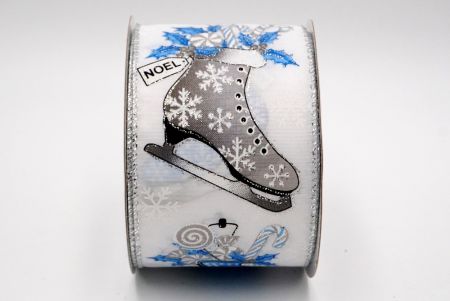 Icy skate boots christmas ribbon_blue/white