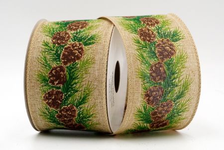 Pinecones branches Ribbon/LT.BROWN