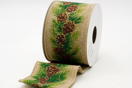 Pinecones branches Ribbon/LT.BROWN