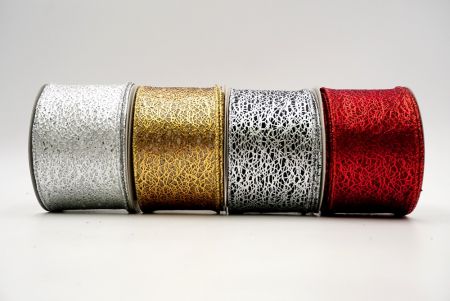 Interwined Metallic Foil Stripes Wire Ribbon_KF6958