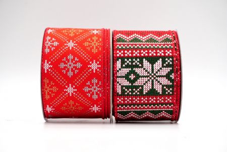 Nivis Design Ribbon - Knitting Style Snowflake Designs Ribbon_KF7003.KF7004