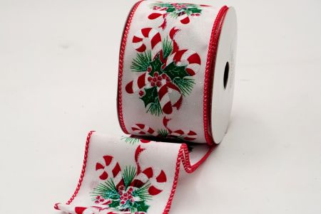 White Satin Spruces and Candy Canes Ribbon_KF7005GC-1-7