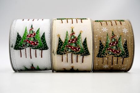 Ruban d'arbre de Noël - Groupe d'arbres de Noël avec ruban décoratif_KF7035.KF7036