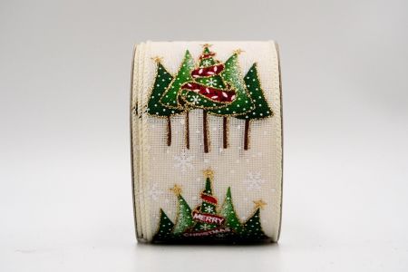 Ivory Christmas Trees group with Décor Ribbon_KF7035GC-2-2