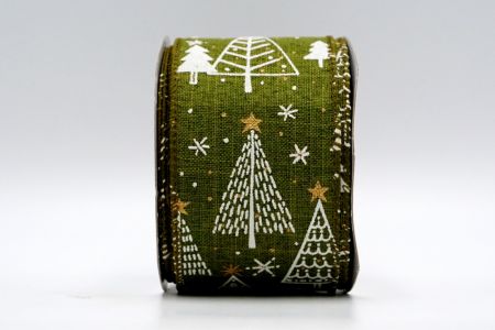 Thin Fabric Christmas Trees Ribbon_KF7099GC-3-185