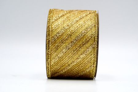 Gold Sheer Glitter Stripes Ribbon_KF7238G-13