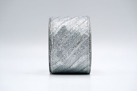 Silver Sheer Glitter Stripes Ribbon_KF7238G-1