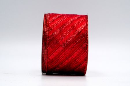 Red Sheer Red Glitter Stripes Ribbon_KF7238GR-7R