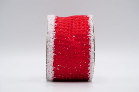 Diamond Ruffle Red with White Prints Ribbon_KF7391