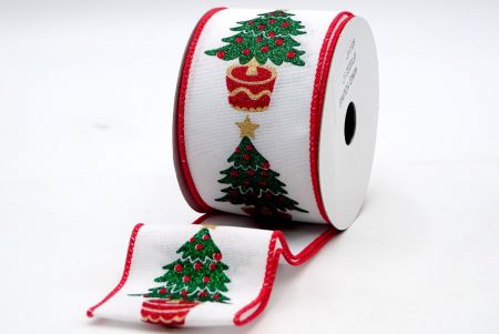 White/red Potted Christmas Tree Ribbon_KF7412GC-1-7