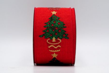 Red Potted Plant Christmas Tree Style Ribbon_KF7412GC-7-7