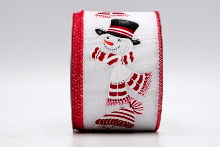 Red White Snowman with Hat and Scarf Ribbon_KF7429GC-1-7