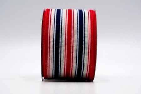 Ivory Base Red Blue Stripes Ribbon_KF7434GC-2-7