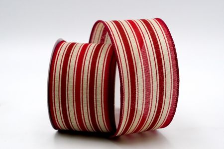 Faux Burlap Red Burgundy Stripes Ribbon_KF7435GC-5-8