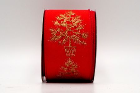 Red Satin Christmas Tree in Pot Ribbon_KF7464GC-7-7