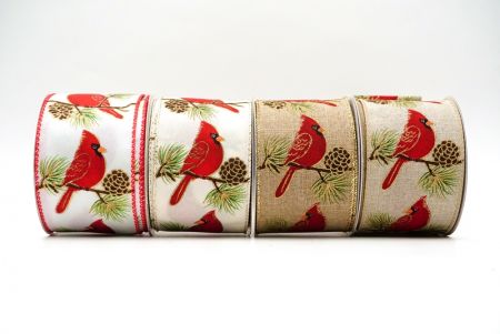 Ruban d'oiseau cardinal de la cime des arbres - Oiseaux cardinaux de Noël sur les cimes des arbres