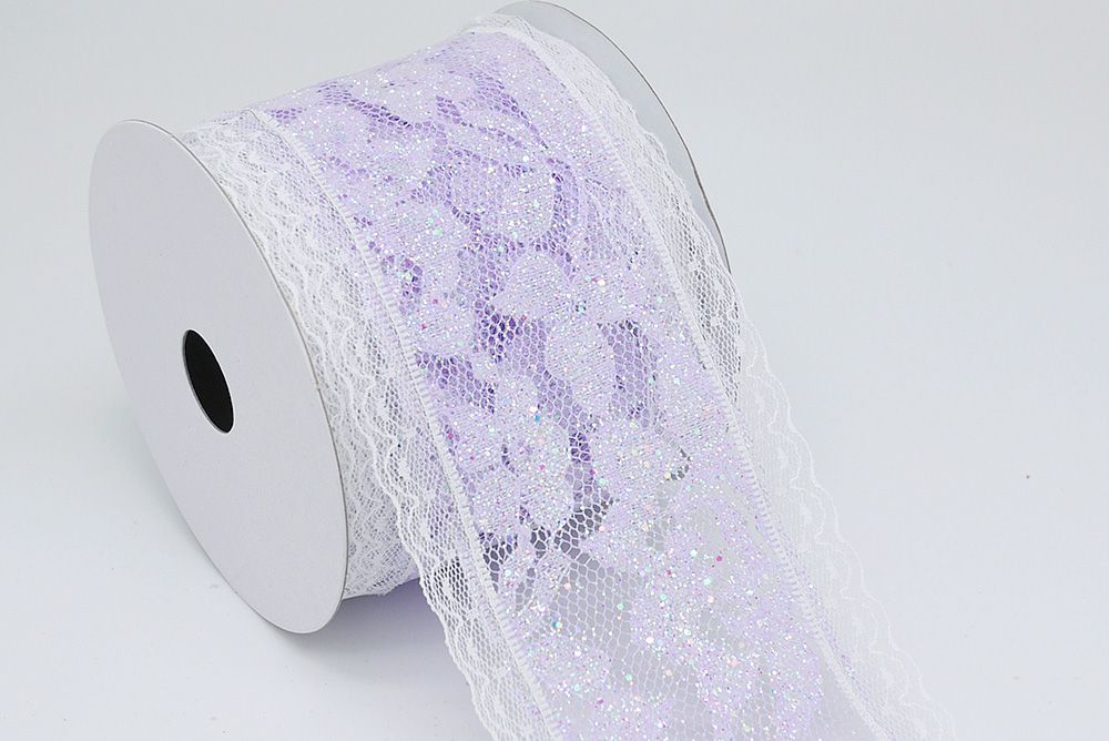 Iridescent Glitter Lace Ribbon Supply With Texture, Luster And Color