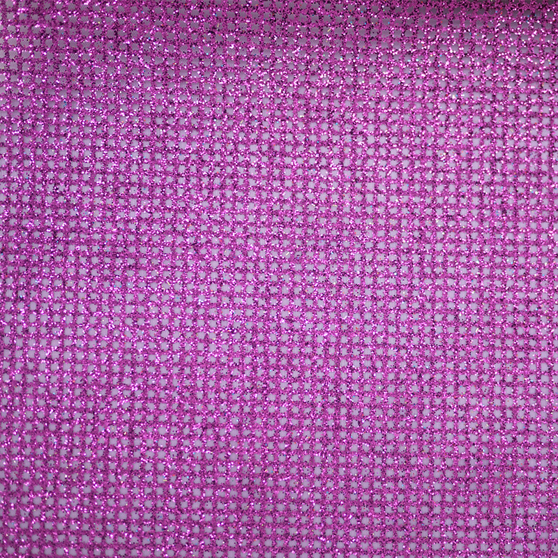 Purple Glitter Checks Organza Fabric Supply With Texture, Luster And