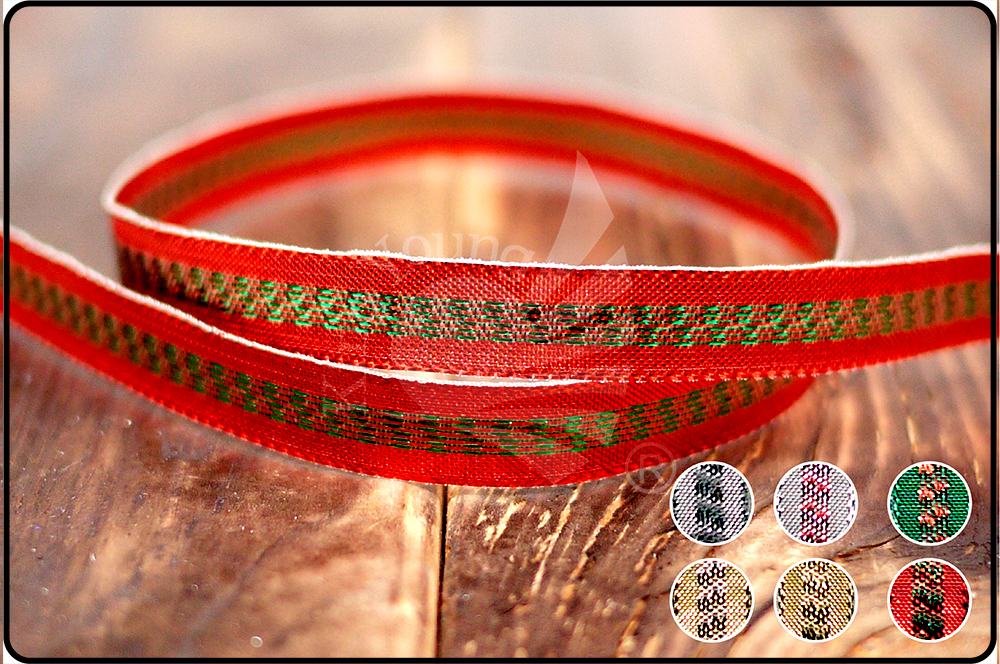 Center Stripe Narrow Metallic Ribbon Supply With Texture, Luster And