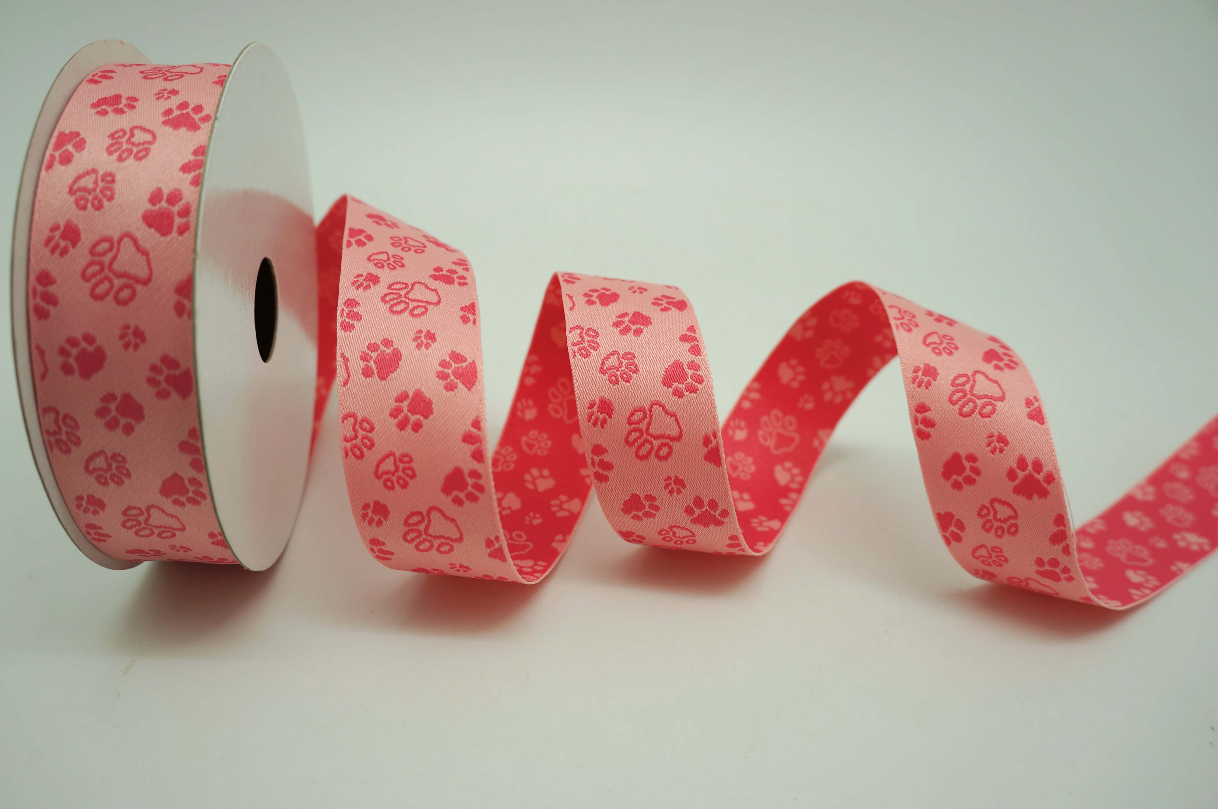Pink & Light Pink Pet Paw Ribbon Supply With Texture, Luster And Color ...