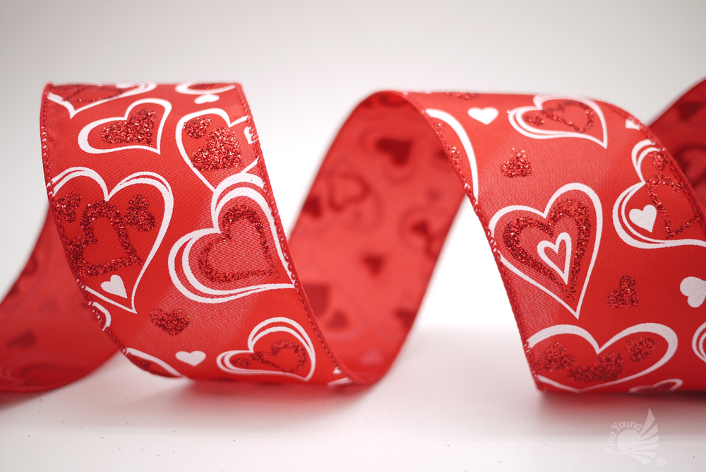 Valentine’s Hearts Satin Ribbon Supply With Texture, Luster And Color