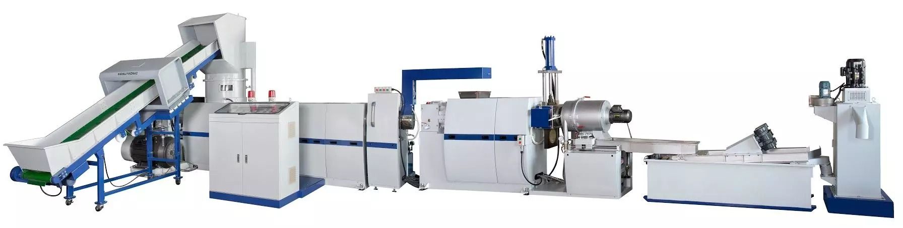 3-in-1 Shredder Intergrated Two-Stage Plastic Recycling Machine incorporates the crusher, the extruder and the pelletizer, suitable for recycling soft plastics