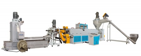 Hopper Feeding & Die Face Cutting Plastic Recycling Machine - Hopper Feeding & Die Face Cutting Plastic Recycling & Pelletizing Machine is designed and built mainly for recycling hard crushed plastics and injection materials.