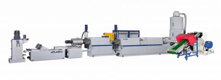 Two Stage Side Feeding Type Plastic Recycling Machine Die Face Cutting