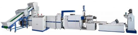 Machine de recyclage de plastique à découpe faciale intégrée, broyeur 3 en 1 à deux étages