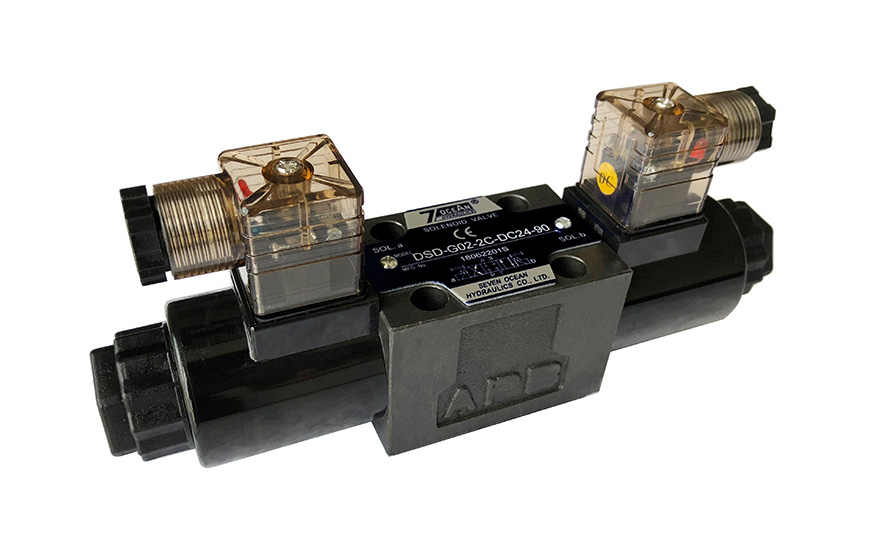 DSD-G02 Válvula de Controle Direcional Operada por Solenóide, Conexão Tipo DIN.