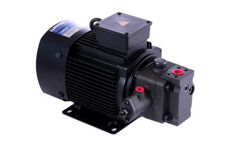 Насосный агрегат с мокрым электродвигателем - Блок электродвигателя лопастного насоса с регулируемым рабочим объемом.