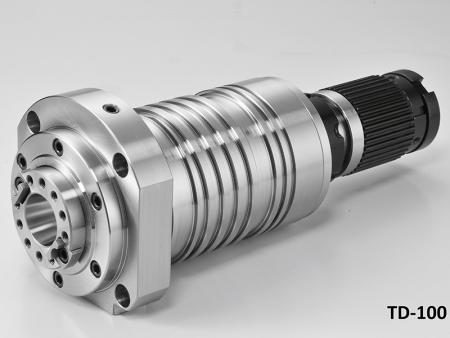 T3-FTS est une broche de centre de taraudage à entraînement direct avec un diamètre de boîtier de 100.