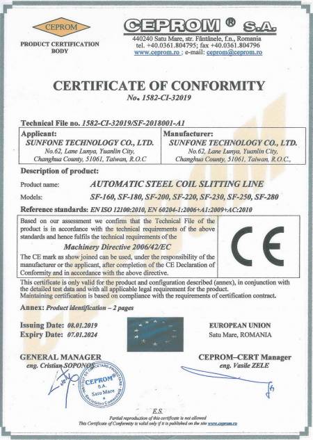 Certificado CE de Conformidad